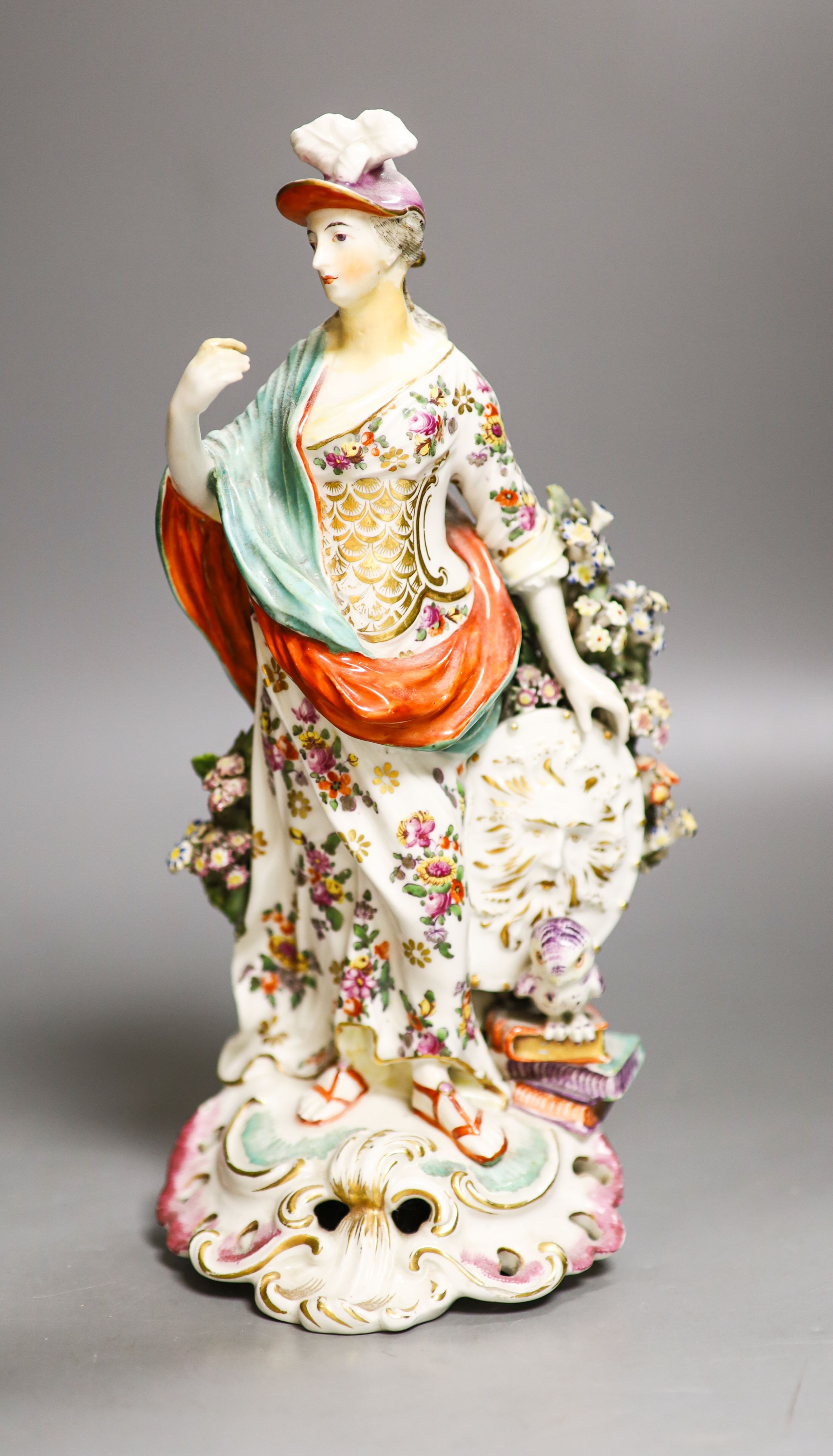 A Derby figure of Minerva, c. 1775, some restoration 27cm